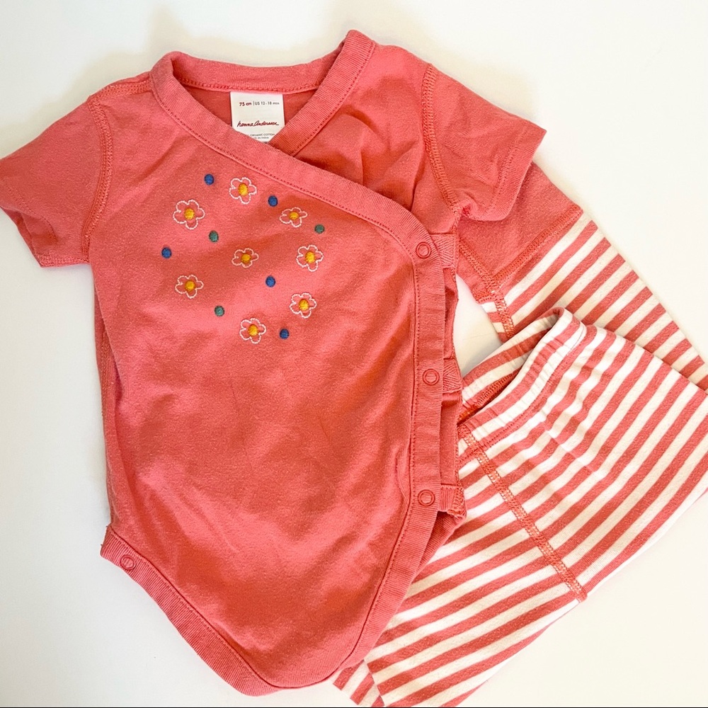 SOLD- Hanna Andersson 2pc Kimono Style Bodysuit Matching Set